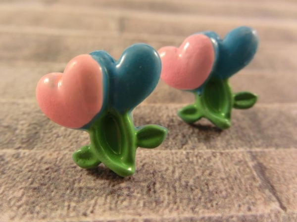 Blumen Ohrstecker Herz Blüte Rose Liebe Love